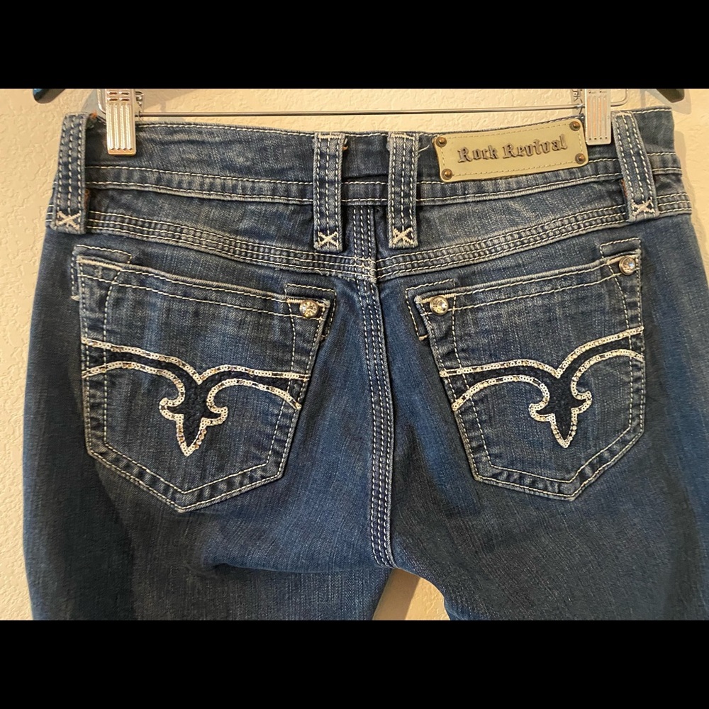 Rock Revival Erin Embellished Bling Women’s Boot Cut Jeans. Size 31